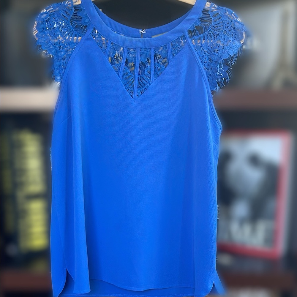 Brixon Ivy, Small, very loose fitting. Feminine & Dressy Royal blue top